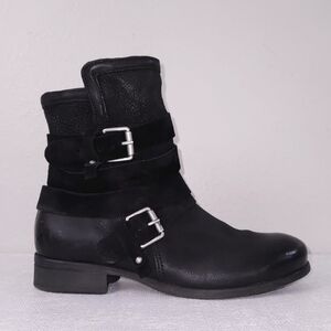 MIZ MOOZ Shane Buckle Moto Ankle Boots